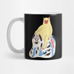 Cute Monkey Japanese Cat on a Dog Aesthetic Japanese Toys Mug